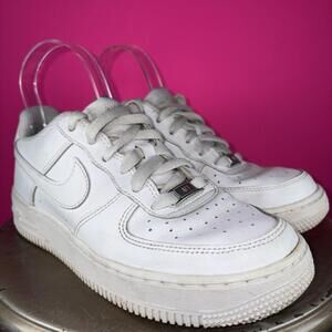 Nike Air Force 1 White Leather Low Top Sneaker US 5Y Women's 6.5